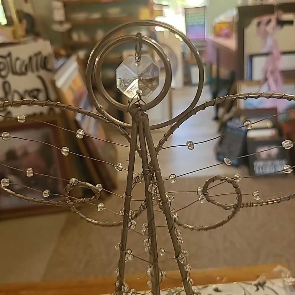 Wire Beaded Angel Tree Topper - Picture 2 of 7